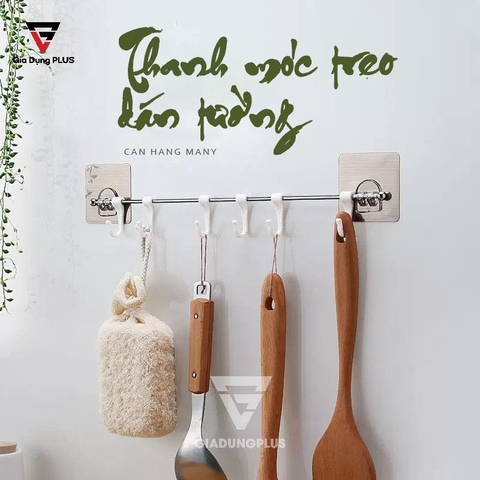 Thanh 6 Móc Treo Nhựa Dán Tường Đa Năng Cho Phòng Tắm, Phòng Bếp ShuangQing (SQ-0126) - Gia dụng Plus
