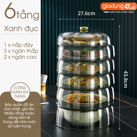 Lồng bàn giữ nhiệt đa năng 360 độ nhựa PET có nhiều tầng giúp chống bụi & côn trùng - bảo quản đồ ăn cho mùa Đông & Tết - Gia dụng Plus