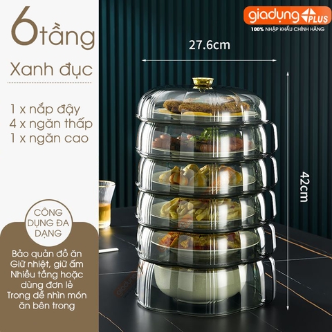 Lồng bàn giữ nhiệt đa năng 360 độ nhựa PET có nhiều tầng giúp chống bụi & côn trùng - bảo quản đồ ăn cho mùa Đông & Tết - Gia dụng Plus
