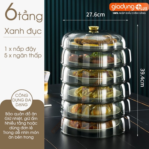 Lồng bàn giữ nhiệt đa năng 360 độ nhựa PET có nhiều tầng giúp chống bụi & côn trùng - bảo quản đồ ăn cho mùa Đông & Tết - Gia dụng Plus