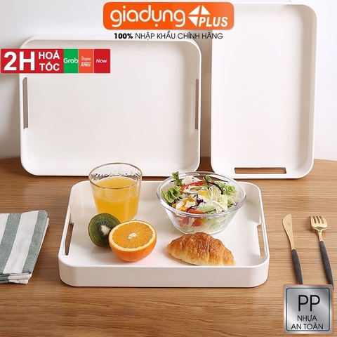 Khay nhựa ABS cao cấp chữ nhật đựng đồ đa năng cho gia đình, có tay cầm chắc chắn (hàng chính hãng JIANXIA)
