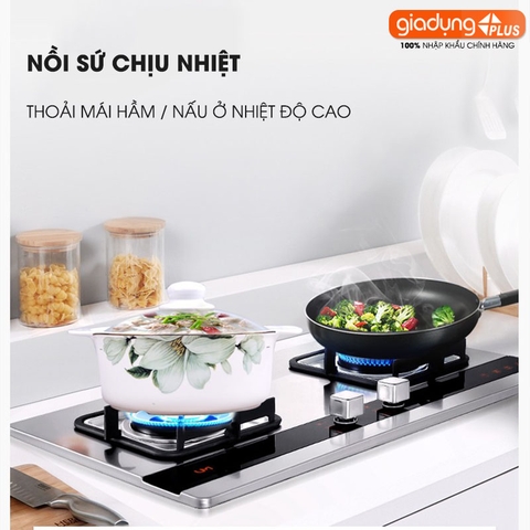 Bộ chén bát sứ BÁCH HỢP (Lily Flowers) cao cấp nhập khẩu - Set 10 người ăn gồm chén, bát, đĩa, tô, nồi, muỗng, đũa.. - Gia dụng Plus