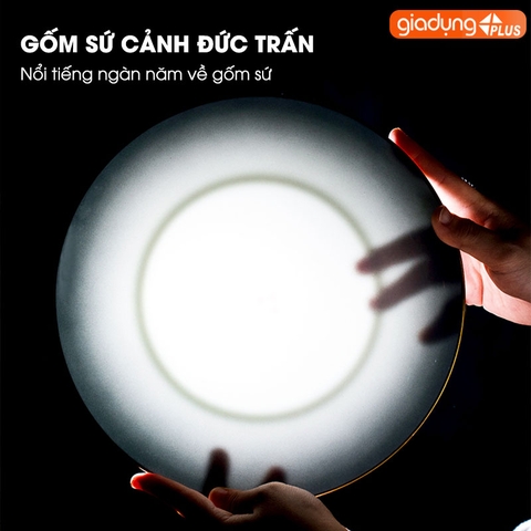 Bộ chén bát sứ Gradient Xám (Grey Gradient) cao cấp nhập khẩu - Set 10 người ăn gồm chén, bát, đĩa, tô, nồi sứ - Gia dụng Plus