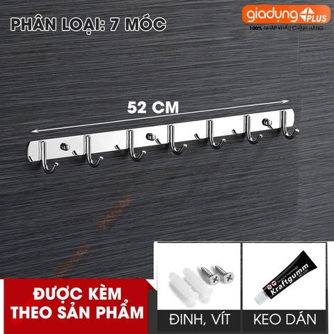 Móc Treo Quần Áo Đa Năng Bằng INOX Cao Cấp, Dán Tường | Moyang - Gia dụng Plus