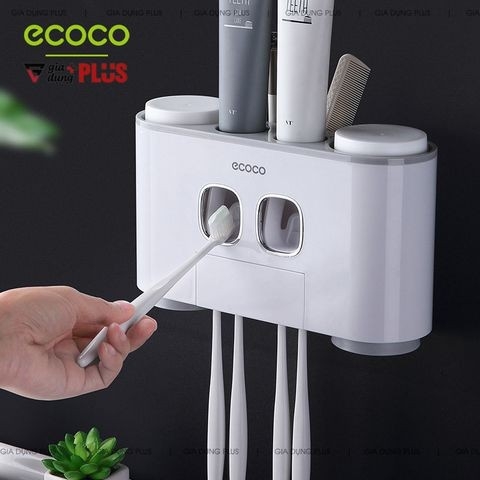 【Xả Kho】Bộ Hai Nhả Kem Đánh Răng Tự Động Kèm 4 Cốc Súc Miệng Đa Năng Cao Cấp | Ecoco Chính Hãng