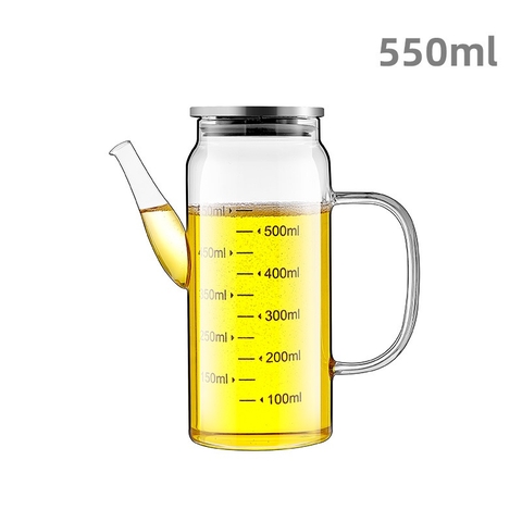 Bình Đựng Dầu Ăn Thuỷ Tinh Borosilicate Loại Lớn Có Vòi & Tay Cầm (550ML & 750ML) Cao Cấp | KUAKE - Gia dụng Plus