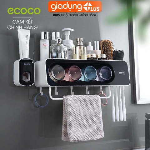 Bộ Kệ Để Bàn Chải Đánh Răng - Kèm Cốc Súc Miệng Úp Trong Kệ Trong Suốt Đa Năng Cho Phòng Tắm, Bồn Rửa Mặt | Ecoco Chính