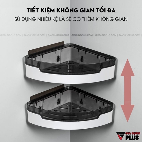 Kệ góc dán tường nhựa ABS cao cấp, đa năng cho phòng tắm, nhà bếp, không khoan ShuangQuing (SQ-124)