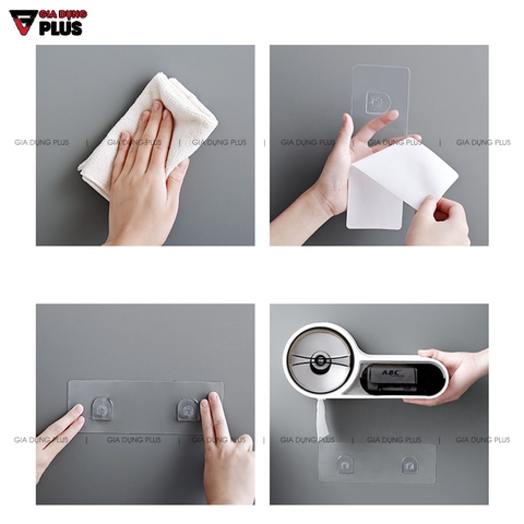 Hộp Đựng Giấy Vệ Sinh Dán Tường Chống Nước Hai Ngăn - Chính Hãng SHUANGQING (SQ-0109) - Gia dụng Plus