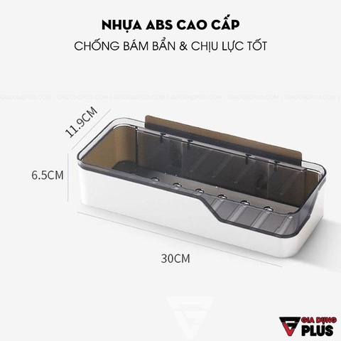 Kệ chữ nhật dán tường nhựa ABS cao cấp, sang trọng không cần khoan đục ShuangQuing (SQ-0101)