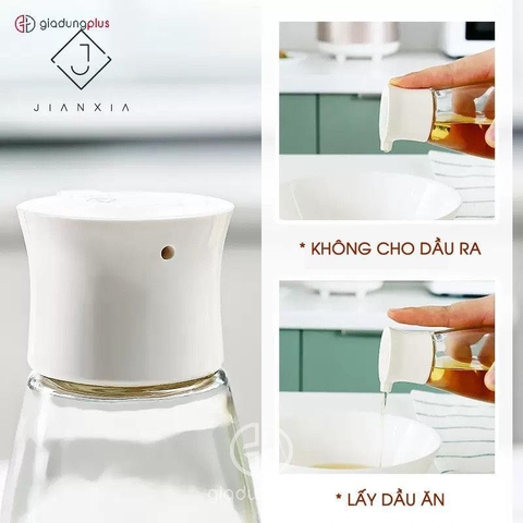 Lọ đựng dầu ăn, nước mắm mini 220ml cầm tay bằng thuỷ tinh borosilicate cao cấp - JIANXIA