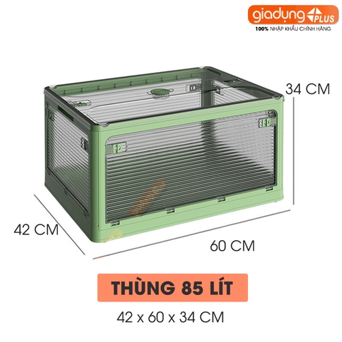 Hộp gấp gọn LAZYDO đựng đồ đa năng, dã ngoại, để sau xe ô tô - vân sóng mờ trong suốt (dung tích 28L, 40L, 55L) LAZYDO - Gia dụng Plus