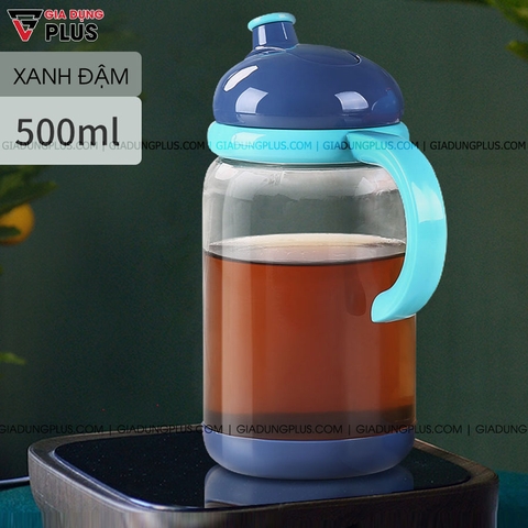 Bình Đựng Dầu Ăn, Nước Mắm Thủy Tinh Đầu Nấm Có Nắp Kín | Tự Động Mở Nắp Thông Minh 500ML | JIANXIA (JX-0303) - gia dụng plus