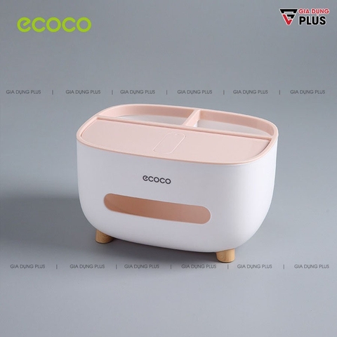 Hộp Đựng Giấy Ăn Kèm Ngăn Để Điểu Khiển, Remote Đa Năng Thương Hiệu Ecoco Chĩnh Hãng | Gia Dụng Plus