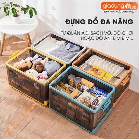 Hộp Nhựa Đựng Đồ Lớn, Trong Suốt 50L, Có Nắp & Bánh Xe Cao Cấp Đựng Đồ Chơi, Quần Áo, Để Sau Xe Ô tô