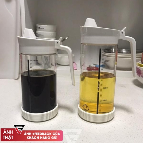 Bình Đựng Dầu Ăn, Nước Mắm Thuỷ Tinh Borosilicate Có Nắp Kín Bằng INOX 304 | Phong Cách Bắc Âu Hiện Đại JIANXIA (JX-0306) - Gia dụng Plus