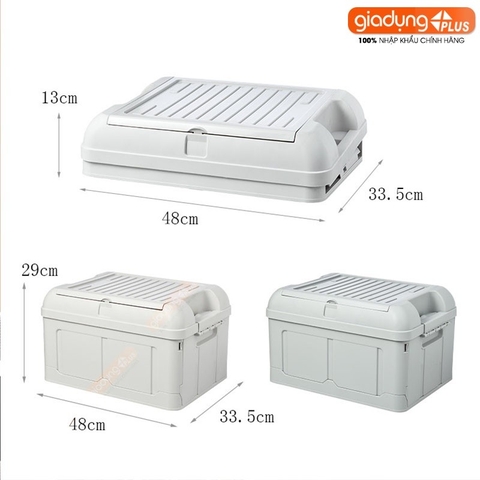 Thùng đựng sách vở, tài liệu, đồ dùng đa năng 45 lít / có ngăn phụ, nhựa PP chắc chắn Lazydo (LZ0514)
