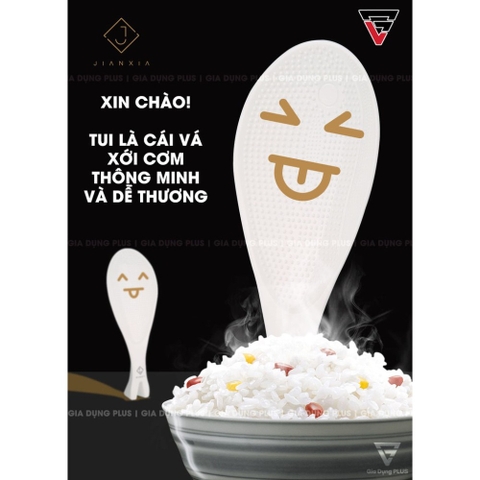 Muỗng xới cơm tự đứng thông minh - nhựa cao cấp, an toàn - chính hãng Jianxia