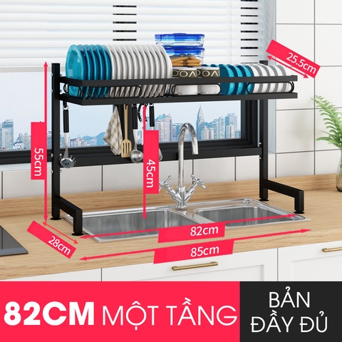 Kệ Đựng Chén Đĩa Ráo Nước Trên Bồn Rửa Chén Đa Năng Bằng Thép Carbon / Sơn Tĩnh Điện Cao Cấp - NANJIE - Gia dụng Plus