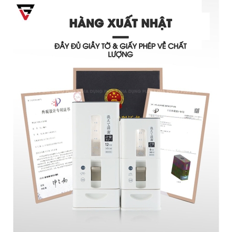 Thùng đựng gạo thông minh, lấy gạo tự động xuất Nhật (6KG & 12KG) chính hãng cao cấp LAZYDO - Gia dụng Plus