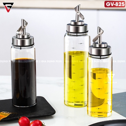 Chai Dầu Ăn Thuỷ Tinh Tự Mở Nắp Thông Minh, Vòi Chống Rò Rỉ INOX 304 Cao Cấp | KUAKE - Gia dụng Plus