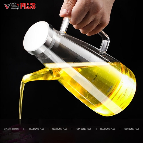 Bình Đựng Dầu Ăn Thuỷ Tinh Borosilicate Loại Lớn Có Vòi & Tay Cầm (550ML & 750ML) Cao Cấp | KUAKE - Gia dụng Plus