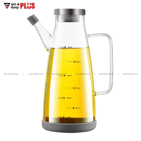 Bình Đựng Dầu Ăn Thuỷ Tinh Borosilicate Loại Lớn Có Vòi & Tay Cầm (550ML & 750ML) Cao Cấp | KUAKE - Gia dụng Plus