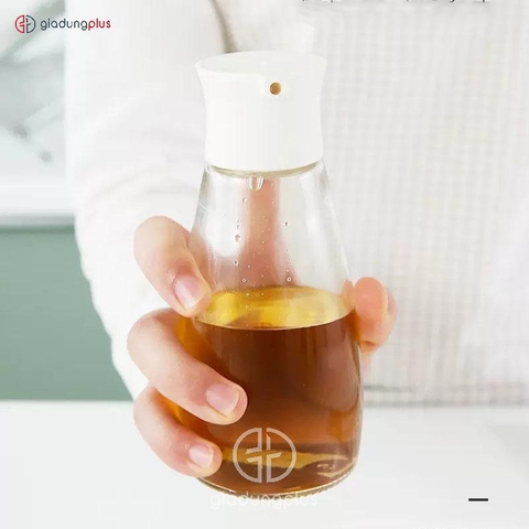 Lọ Thuỷ Tinh Đựng Dầu Ăn, Nước Mắm Mini 220ml Có Vòi Lấy Dầu Đóng Mở Thông Minh, Tiện Lợi JIANXIA (JX-0315) - Gia dụng Plus