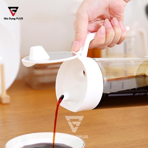 Bình Đựng Dầu Ăn, Nước Mắm Thuỷ Tinh Borosilicate Có Nắp Kín Bằng INOX 304 | Phong Cách Bắc Âu Hiện Đại JIANXIA (JX-0306) - Gia dụng Plus