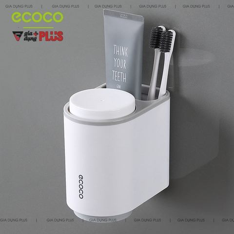Bộ 2 Cốc Súc Miệng Đánh Răng Gọn Gàng / Kèm Ngăn Đựng Bàn Chải Đa Năng | Ecoco Chính Hãng - Gia dụng Plus
