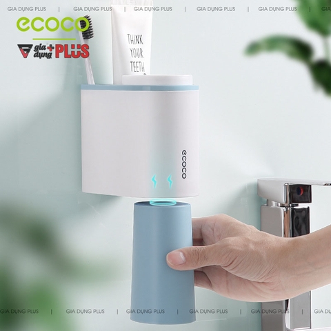 Bộ 2 Cốc Súc Miệng Đánh Răng Gọn Gàng / Kèm Ngăn Đựng Bàn Chải Đa Năng | Ecoco Chính Hãng - Gia dụng Plus