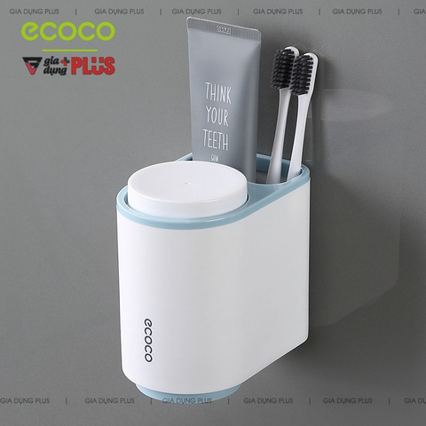 Bộ 2 Cốc Súc Miệng Đánh Răng Gọn Gàng / Kèm Ngăn Đựng Bàn Chải Đa Năng | Ecoco Chính Hãng - Gia dụng Plus
