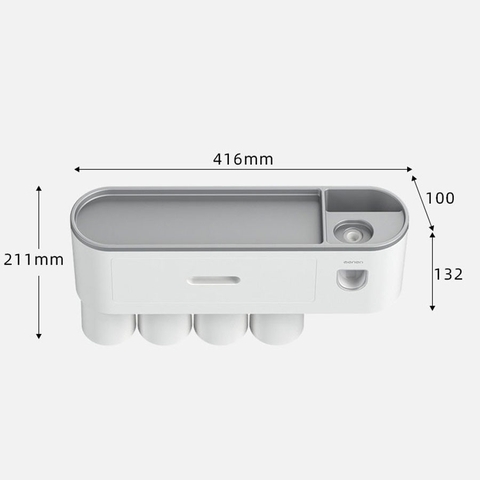 Kệ Đa Năng & Bộ Nhả Kem Đánh Răng Kèm Cốc Dán Tường Cao Cấp | Phiên Bản Nhiều Màu Sắc | OENON - Gia dụng Plus