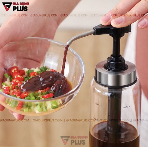 Chai Đựng Nước Sốt, Tương Ớt Dạng Vòi Nhấn Thông Minh Thuỷ Tinh Borosilicate Cao Cấp | KUAKE - Gia dụng Plus