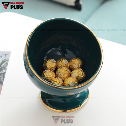 Cốc Gốm Sứ Đặt Bàn Đựng Đồ Đa Năng Chìa Khoá, Bánh Kẹo, Giấy.. | Màu Xanh Ngọc Lục Bảo Sang Trọng & Cao Cấp - Gia dụng Plus