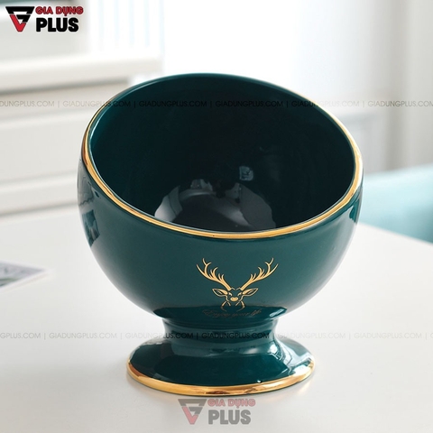 🔴OUTLET | Cốc Gốm Sứ Đặt Bàn Đựng Đồ Đa Năng Chìa Khoá, Bánh Kẹo,... | Xanh Ngọc Lục Bảo Sang Trọng