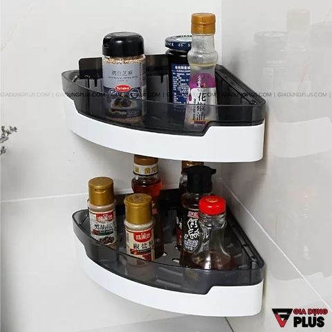 Kệ góc dán tường nhựa ABS cao cấp, đa năng cho phòng tắm, nhà bếp, không khoan ShuangQuing (SQ-124)