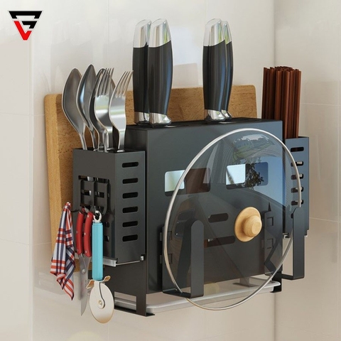 Hộp Cài Dao, Đựng Đũa / Thớt / Úp Vung Nồi Đa Năng INOX 304 Cao Cấp Không Gỉ | Đặt Bàn & Dán Tường | Gia Dụng Plus