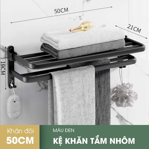 Kệ để khăn tắm gấp gọn/ nhôm dán tường gấp gọn