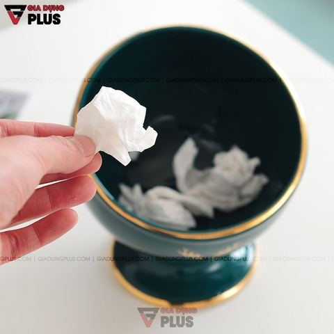 🔴OUTLET | Cốc Gốm Sứ Đặt Bàn Đựng Đồ Đa Năng Chìa Khoá, Bánh Kẹo,... | Xanh Ngọc Lục Bảo Sang Trọng