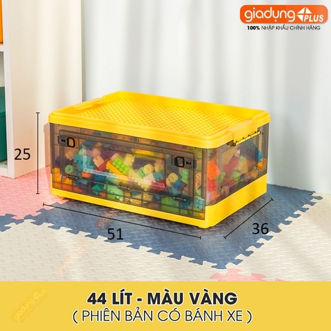 Thùng Đựng Lego, Đồ Chơi, Gấu Bông Gấp Gọn Cao Cấp Cho Trẻ Em (Có Bánh Xe & Tay Xách, Nắp Đậy) LAZYDO - Gia dụng Plus