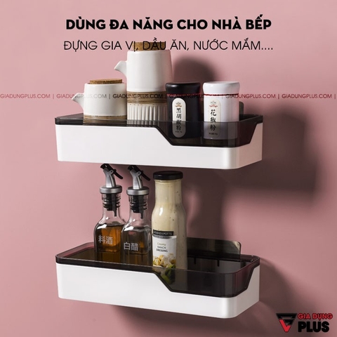 Kệ chữ nhật dán tường nhựa ABS cao cấp, sang trọng không cần khoan đục ShuangQuing (SQ-0101)