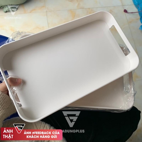 Khay Đựng Đồ Đa Năng Nhựa ABS Tiện Lợi, Hình Chữ Nhật Màu Trắng JIANXIA (JX-0302) - Gia dụng Plus