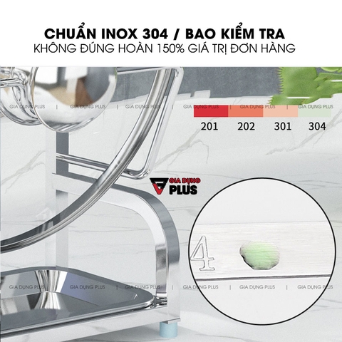 Giá Úp Vung Nồi / Thớt Đa Năng Dán Tường Bằng INOX 304 Cao Cấp Có Khay Hứng Nước | Nanjie - Gia dụng Plus