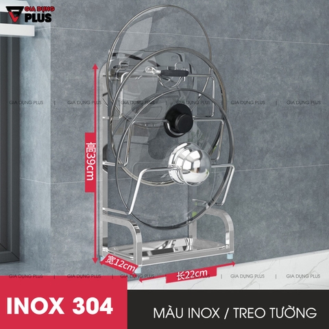 Giá Úp Vung Nồi / Thớt Đa Năng Dán Tường Bằng INOX 304 Cao Cấp Có Khay Hứng Nước | Nanjie - Gia dụng Plus