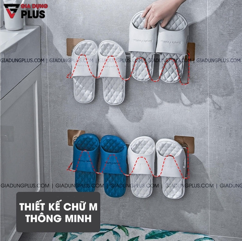 Giá Treo Để Dép Đôi Đa Năng Cho Phòng Tắm, Nhà Vệ Sinh Dán Tường INOX 304 Không Gỉ | ShuangQuing - Gia dụng Plus