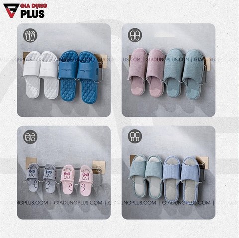 Giá Treo Để Dép Đôi Đa Năng Cho Phòng Tắm, Nhà Vệ Sinh Dán Tường INOX 304 Không Gỉ | ShuangQuing - Gia dụng Plus