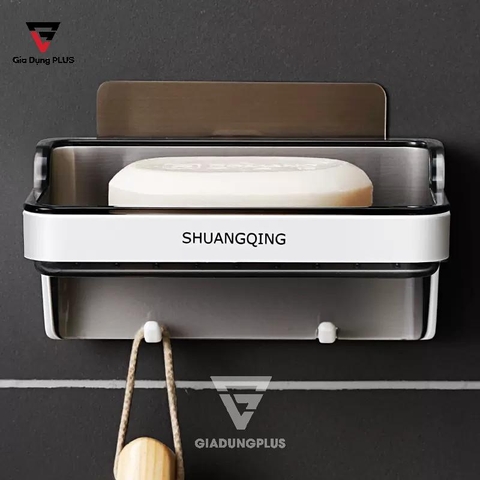 Kệ Đựng Xà Bông, Xà Phòng Dán Tường Nhựa ABS Thông Minh | SHUANGQING (SQ-0106) - Gia dụng Plus