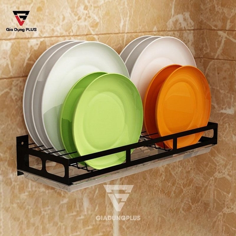 Kệ Đựng Đĩa Dán Tường (INOX 304 + Sơn Tĩnh Điện) Cao Cấp Cho Phòng Bếp LAZYDO (TG-0202) - Gia dụng Plus