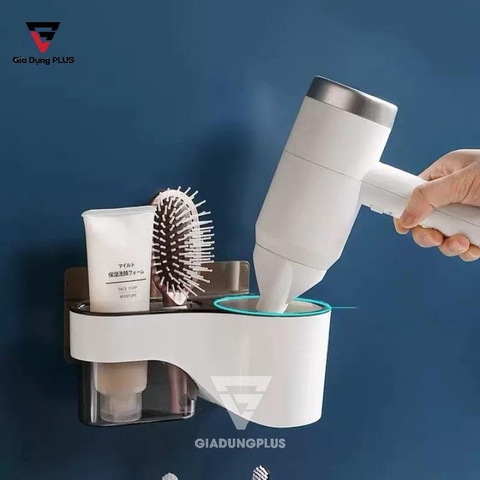 Giá Để Máy Sấy Tóc Dán Tường Nhựa ABS | Một Ngăn Đựng Đồ Đa Năng Giúp Máy Sấy Gọn Gàng SHUANGQING (SQ-0112) - Gia dụng Plus
